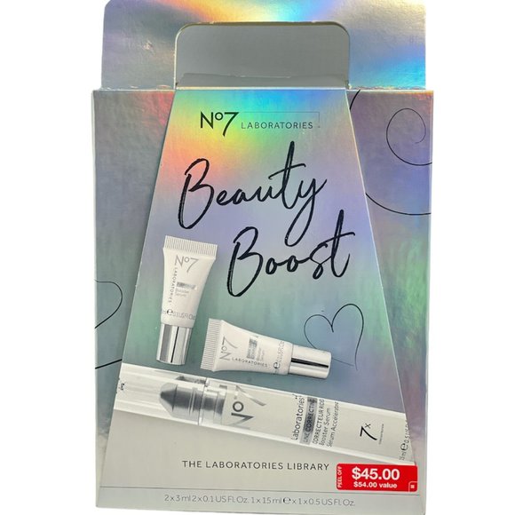BNIB No7 Laboratories Beauty Boost The Laboratories Library 3 pc Kit - Picture 1 of 6